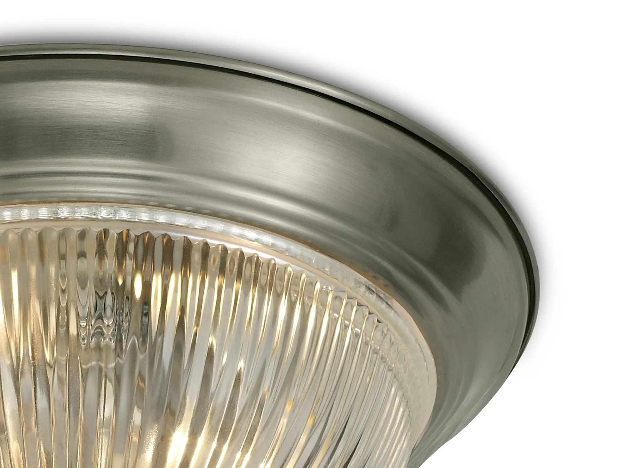 Macy Glass IP44 Flush Ceiling 2 Light Satin Nickel D0406  Deco Macy